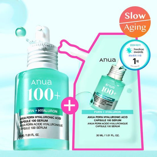 【アヌア】 PDRN ヒアルロン酸 カプセル100 セラム 30ml+30ml