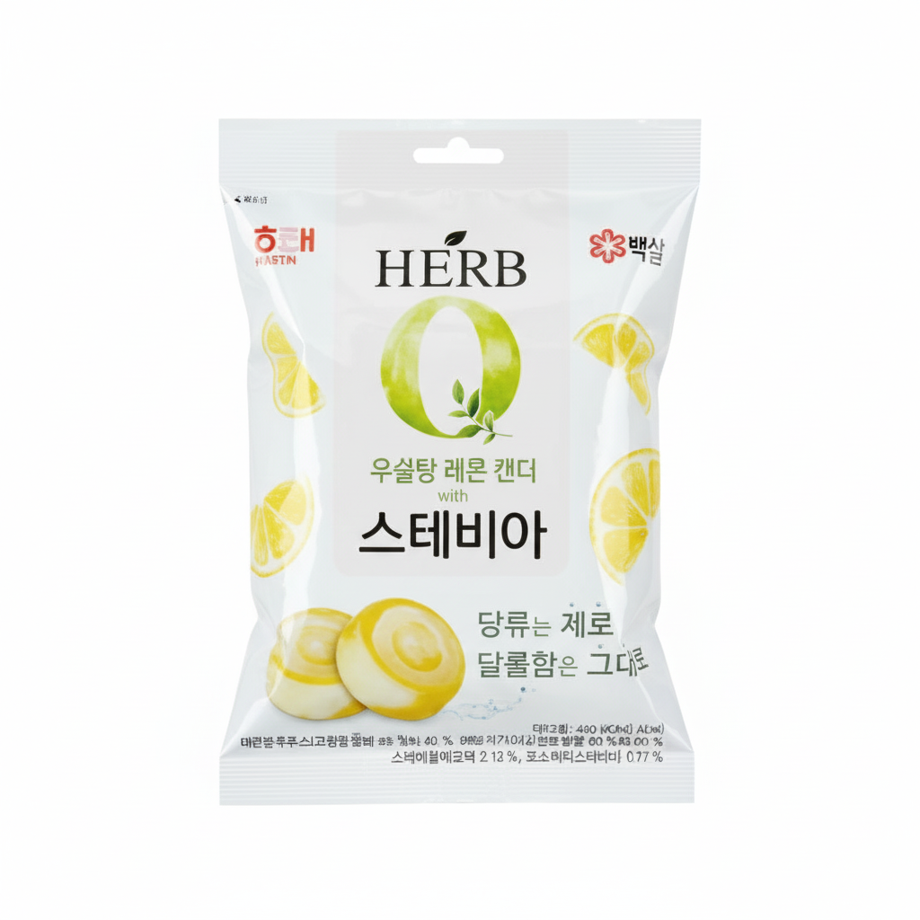 [ヘテ]ハーブキュー無砂糖レモンキャンディ 100g