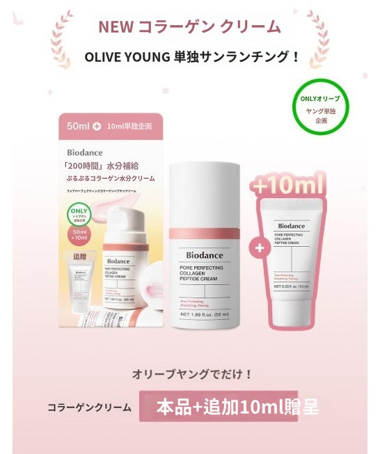 【バイオダンス】 ポア パーフェクティング コラーゲン ペプチド クリーム 50ml+10ml
